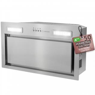 Hota incorporabila Turbionaire Amira 50, Motor 600 mc/h, Clasa A++, Motor Brushless, Iluminare LED 4000K, Aspiratie perimetrala, Control electronic, 3 viteze + Boost, Filtru Inox si Aluminiu in 5 straturi, Silentioasa