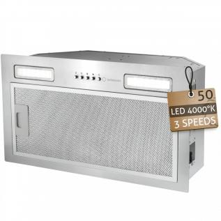 Hota incorporabila Turbionaire Luna 50, Motor 460 mc/h, Iluminare LED 4000K, 3 viteze, Filtru grasimi din aluminiu in 5 straturi