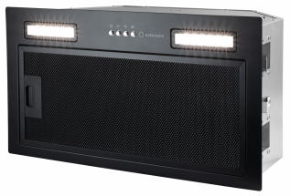Hota incorporabila Turbionaire Selena 50 Black, Motor 600 mc/h, Iluminare LED 4000K, 3 viteze, Control electronic, Filtru grasimi Aluminiu in 5 straturi