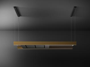 Hota insula Falmec Light, L=120 cm, Filtru Carbon Zeo, Bronze, Tehnologie Multi-Air Fabricatie Italia, Garantie 5 ani, 500mc/h, Iluminare LED, Telecomanda inclusa, Sistem de comunicare wireless intre plita si hota Falmec 