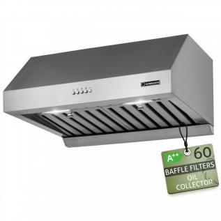 Hota semi-incorporabila Turbionaire Cook 60 Pro TCK60WPS, Motor Brushless 800 mc/h, Clasa energetica A++, Filtre Baffle Avansate din inox, Colector de grasimi, Control electronic, Iluminare Led, 3 viteze+Boost, 60 cm, inox