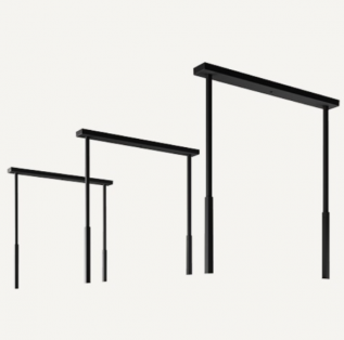 Kit din 3 tije de extensie h945mm (negru) pentru Hota Spazio