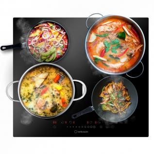 Plita incorporabila Turbionaire Feel 60SB4, Inductie, 60 cm, 9 niveluri, 4 zone de gatit, Display LED, Timer, Boost, Control Tactil si Slider, Senzor Pan, Blocare pentru copii, Sticla vitro ceramica neagra