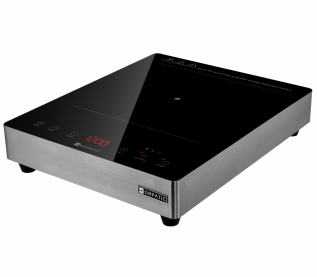 Plita Profesionala Kompatic by Turbionaire KFE35TPBT1, 3500W, Inductie, Finisaj Inox,10 trepte temperatura, Timer, Control Touch, Sticla ceramica neagra, Display LED