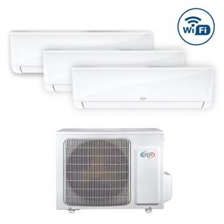 Sistem Aer Conditionat Argo Ecolight pentru 3 Incaperi, Capacitate Generala 8 kW, Multisplit, 2 x 12000 + 1 x 18000 BTU, WIFI, Functia iFEEL, Clasa A++/A+, Silentios, Functie Easy Clean, Auto Diagnoza