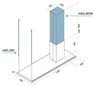 Suporti de prindere FALMEC Lumen H=1200 mm