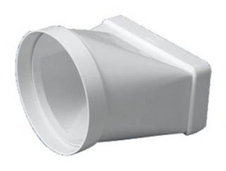 Trecere din PVC de la rectangular la circular 55x220 mm/ D=125 mm