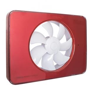 Ventilator FRESH Intellivent 2.0 rosu cu elice alba, Garantie 5 ani, Timer reglabil, Auto-control al umiditatii, Consum 5 W, 134mc/h, Maxim 21 dB(A), Fabricatie Suedia