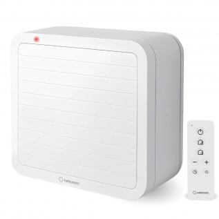 Ventilator reversibil Turbionaire FLEX 300 RVS TF300ARR, montaj fererestra/perete, Telecomanda, Timer ajustabil, Jaluzele automate, 6 viteze, Debit aer 800 mc/h - evacuare si 632 mc/h - aspiratie, Functie Ventilatie Naturala, indicator LED, alb mat