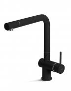 Baterie chiuveta FALMEC ISEO Corner Black, Cu dus extractabil, Pivotanta, Monocomanda,Material compozit Ceramix