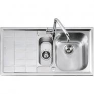 Chiuveta BARAZZA B_Level 1LLV100/S 100x50 cm, 1 Cuva mare, 1 Cuva mica, Picurator pe partea stanga, Fabricatie Italia