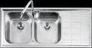 Chiuveta BARAZZA B_Level 1LLV120/2D 116x50 cm, 2 Cuve, Picurator pe partea dreapta, Fabricatie Italia