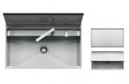 Chiuveta BARAZZA Lab 1LLB90 86x51 cm, 1 Cuva cu capac, Baterie Telescopica B_Free1RUBMBFA, Radius 0, Capac din Inox, Fabricatie Italia