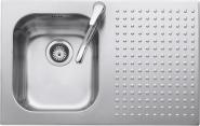 Chiuveta BARAZZA Select 1IS8060/1D 79x50 cm cu 1 cuva si suprafata suport pe partea dreapta, Fabricatie Italia