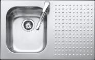 Chiuveta BARAZZA Select 1IS8060/1S 79x50 cm cu 1 cuva si suprafata suport pe partea stanga, Fabricatie Italia