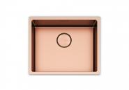 Chiuveta FALMEC COMO PVD 50 Copper,1 Cuva, Dimensiune exterioara 530 x 430 mm,  AISI 304 otel inoxidabil, Radius 12mm, Fibra anti-zgomot,Preaplin Perimetral, Sistem drenaj FALMEC, Instalare flush, sub blat, pe blat