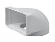 Cot la 90 din PVC cu trecere de la rectangular la circular 55x220 mm/ D=125 mm