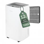 Dezumidificator si Purificator Turbionaire SENSO 12 SG Clean, 12 l/24h, Filtru Turbionaire T-Clean HEPA + Carbon, Silentios 36 dB, Garantie 3 ani, Rezervor 2l, 120 m³/h, Display Led, Timer