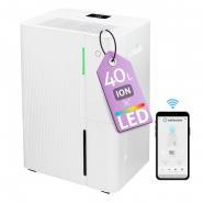 Dezumidificator Turbionaire LEVI 40 WIFI ION, 40 l/24h, Purificare prin Ionizare, Consum redus de energie, Garantie 3 ani, Rezervor 5.3l, Control digital tactil, Indicator luminos LED umiditate, Timer, Auto- restart, Touch control