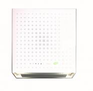 Hota de perete cu functie de purificare si ionizare aer, FALMEC RUBIK, Tehnologie E.ion System, Culoare alba, Garantie 5 ani, Fabricatie Italia, Aspiratie perimetrala LED, Control Touch, Leaf Sensor