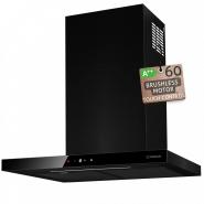 Hota de perete Turbionaire Ama 60 Wall Black, Motor 800 mc/h, Clasa A++, Motor brushless, Finisaj Negru mat, Control Touch, Iluminare LED 4000K, 3 viteze + Boost