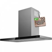 Hota de perete Turbionaire Ama 90 Wall, TMA90WS, Motor 800 mc/h, Clasa A++, Motor brushless, Control Touch, Iluminare LED 4000K, Display digital, Inox
