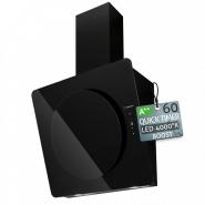 Hota de perete Turbionaire Lisa 60 Wall Black, Motor brushless 800 mc/h, Clasa A++, Quick Timer, Display digital, Control tactil, Iluminare LED 4000K, Aspiratie circulara, 3 viteze + Boost, Filtru Aluminiu in 5 straturi