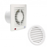 Pachet Promo: Ventilator casnic ELICENT E-style 100 + Grila circulara de exterior incastrata pentru racorduri cu diametrul D=100mm