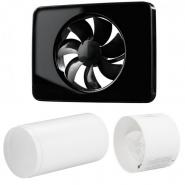 Pachet Promo: Ventilator FRESH Intellivent 2.0 negru + Clapeta antiretur D=100mm + Conector D=100mm, Fabricatie Suedia