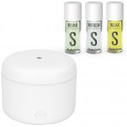 Pachet Turbionaire White Relax, Difuzor de aroma Puck Snow, 3 Uleiuri esentiale Stadler Form Relax, Revive, Refresh