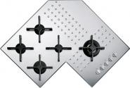 Plita de colt cu 4 arzatoare pe gaz si 1 tripla coroana BARAZZA Select 1PIA1SLVE 90 cm