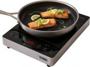 Plita Profesionala Kompatic by Turbionaire KFE35TPBT1, 3500W, Inductie, Finisaj Inox,10 trepte temperatura, Timer, Control Touch, Sticla ceramica neagra, Display LED