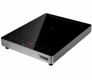 Plita Semi - profesionala Kompatic by Turbionaire KFE20TBT1, 2000W, Inductie, Finisaj Inox,10 trepte temperatura, 8 trepte de putere, Timer, Control Touch, Sticla ceramica neagra