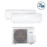 Sistem Aer Conditionat Argo Ecolight Dublu Split, Capacitate Generala 4.1 kW, Unitati interne 1 X 9000 + 1 x 12000 BTU, WIFI, Functia iFEEL, Clasa A++/A+, Silentios, Functie Easy Clean, Auto Diagnoza