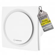 Ventilator de baie Turbionaire RING 150 SW, Alb, Clapeta antiretur, Diametru racord 150 mm, Silentios, Protectie IPX4, Dubla aspiratie frontala si perimetrala